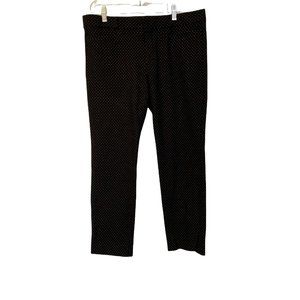 Banana Republic Womens Sloan Skinny Slim Pants Black White Pindot Stretch 10